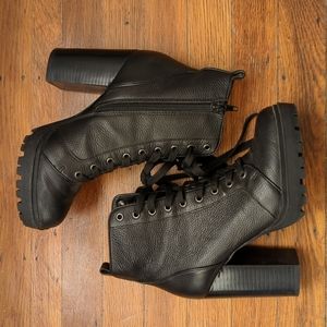 Steve Madden Laurie Heeled Lace-Up Combat Boots